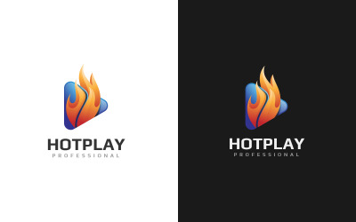 Fire Play - Modello di logo multimediale di Fire Play creativo