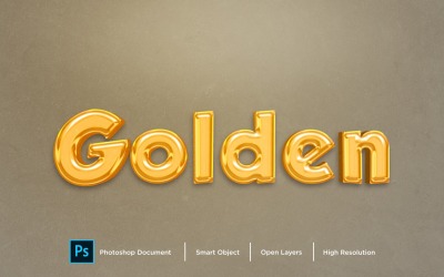 Gyllene text effekt lager stil designmall