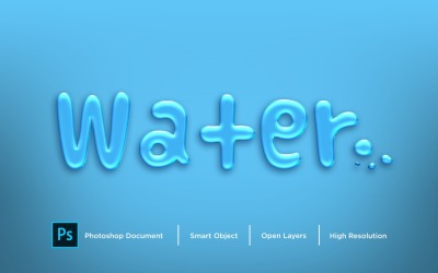 Modello di progettazione stile strato effetto testo acqua