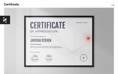 Plantilla de certificado abstracto de línea minimalista
