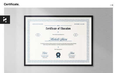 Plantilla de certificado de educación moderna