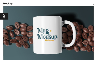 Taza con plantilla de maqueta de café