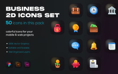 50 Business Flat Vector Icons