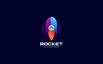 Estilo de logotipo colorido cohete