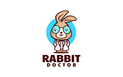 Логотип мультфільму талісман лікаря кролика