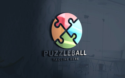 Logotipo de bola de quebra-cabeça profissional