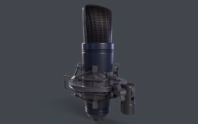 Micrófono de estudio Low-poly modelo 3D