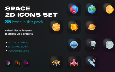 30 Space Icons - Cool Flat Icons