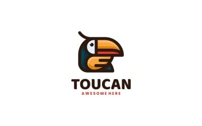 Tukan-Vogel-einfaches Maskottchen-Logo-Design
