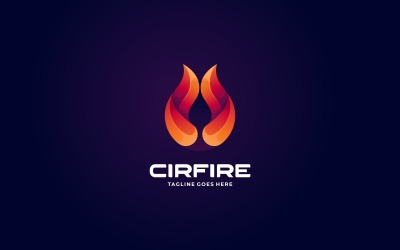 Daire Yangın Gradyan Logo Stili