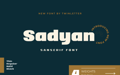 Sadyan - police san serif avec une forme charmante et gracieuse