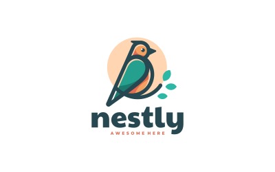 Szablon Logo Prosty Ptak Maskotka