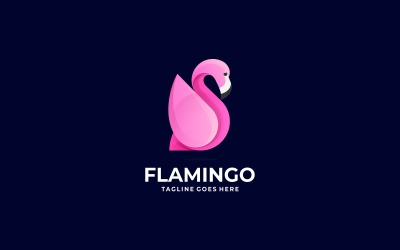 Vector Flamingo Gradient Logotyp