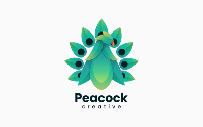 Vector Peacock Gradient Logo šablona