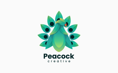 Vector Peacock Gradient Logotyp mall
