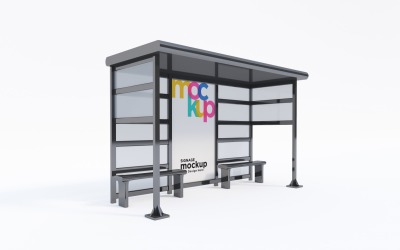 Bus Stop Billboard advertisement Mockup Template