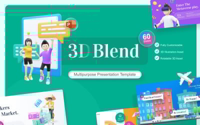 Modello di PowerPoint creativo per risorse Blend 3D