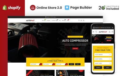 AutoFast Auto Parts Store Shopify téma