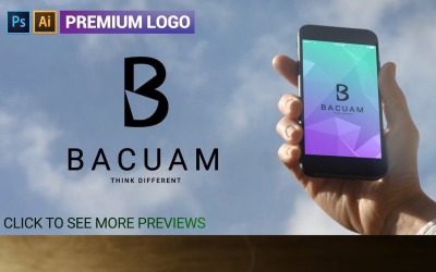 Bacuam Premium B betűs logó sablon
