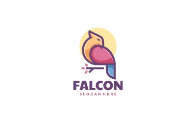 Falcon Renk Maskot Logo Tarzı