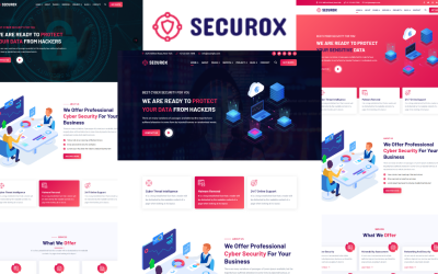 Securox - HTML5-sjabloon voor cyberbeveiligingsdiensten
