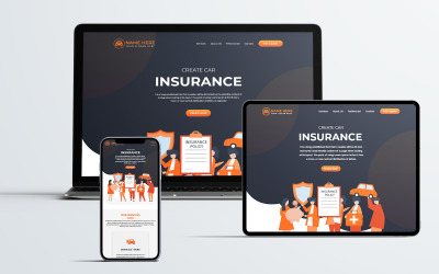Insu – Bilförsäkring En sida HTML5-mall