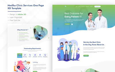 Mediko 诊所服务一页 HTML 模板