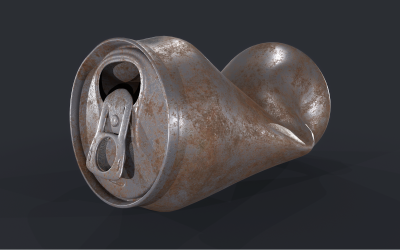 Tincan Crushed Low-poly 3D modell