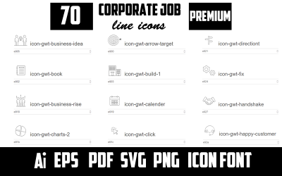 Zakelijke baan - Premium lijn Icons Set
