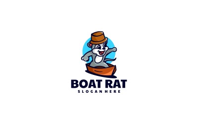 Boat Rat Mascot Cartoon Logo