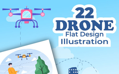 22 Drönare med kamerafjärrillustration
