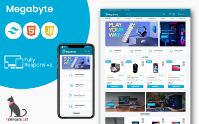 Megabyte - Teknoloji Mağazası | Çok Amaçlı e-Ticaret Web Sitesi HTML/Tailwind CSS Şablonu