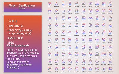 Modern Seo Business Icons