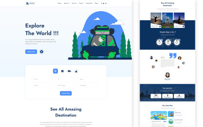 Travelgoo – Resebyrå HTML-mall för en sida