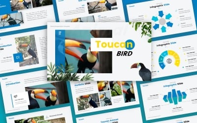 Tukán – Többcélú állati PowerPoint sablon