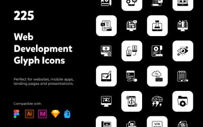App-Design und -Entwicklung Solide Symbole
