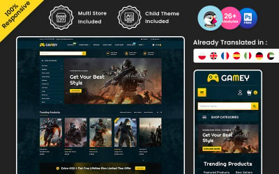 Gamey - Online Game Multipurpose Responsive Prestashop Theme