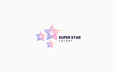 Super Star Line Gradient Logo
