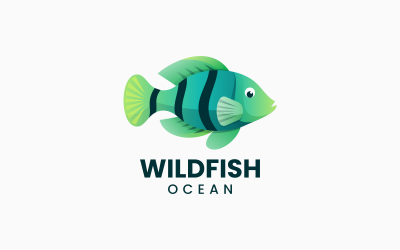 Szablon logo gradientu dzikiej ryby