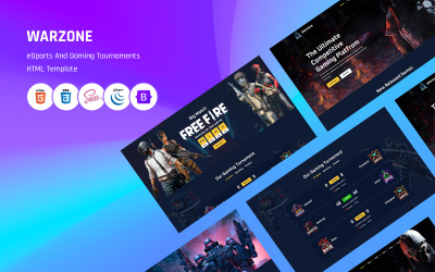 Warzone - HTML-sjabloon voor eSports en gaming-toernooien