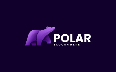Diseño de logotipo degradado de oso polar