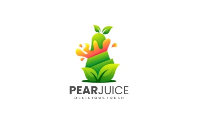 Estilo de logotipo degradado de jugo de pera