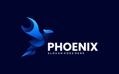Estilo de logotipo degradado de vector Phoenix