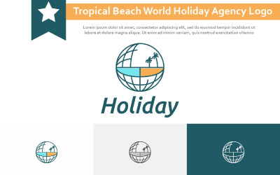 Logo dell&amp;#39;agenzia di vacanze per le vacanze di viaggio del tour mondiale del mare della spiaggia tropicale