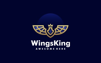 Logotipo de luxo Wings King Line