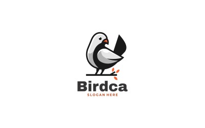 Logotipo de mascota simple de pájaro vectorial