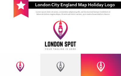 Londen Stad Engeland Kaart Tour Reizen Vakantie Vakantie Agentschap Logo