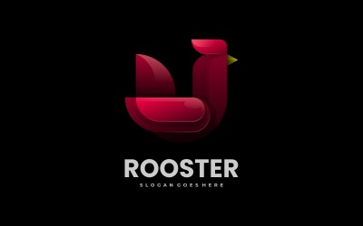 Rooster színátmenetes logó sablon