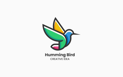 Stile del logo della mascotte semplice del colibrì