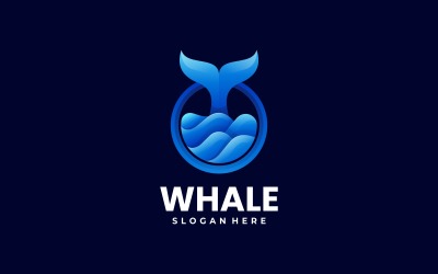 Stile del logo di colore sfumato balena